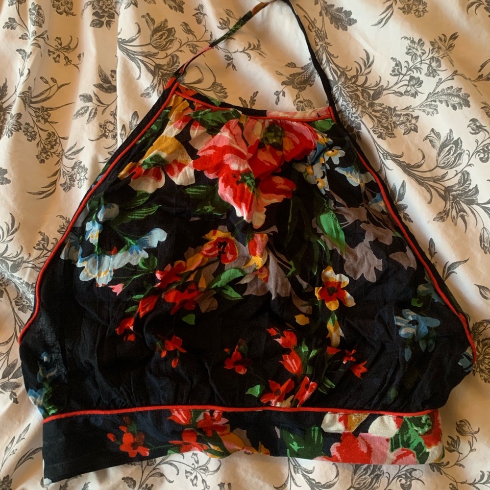 Free People Floral Halter Top
